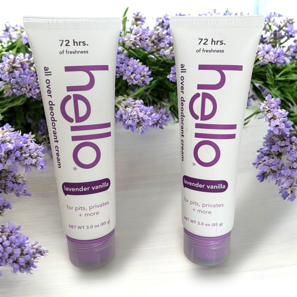 Hello All Over Body Deodorant Cream Lavender‎ Vanilla Bundle of 2 - Picture 1 of 3